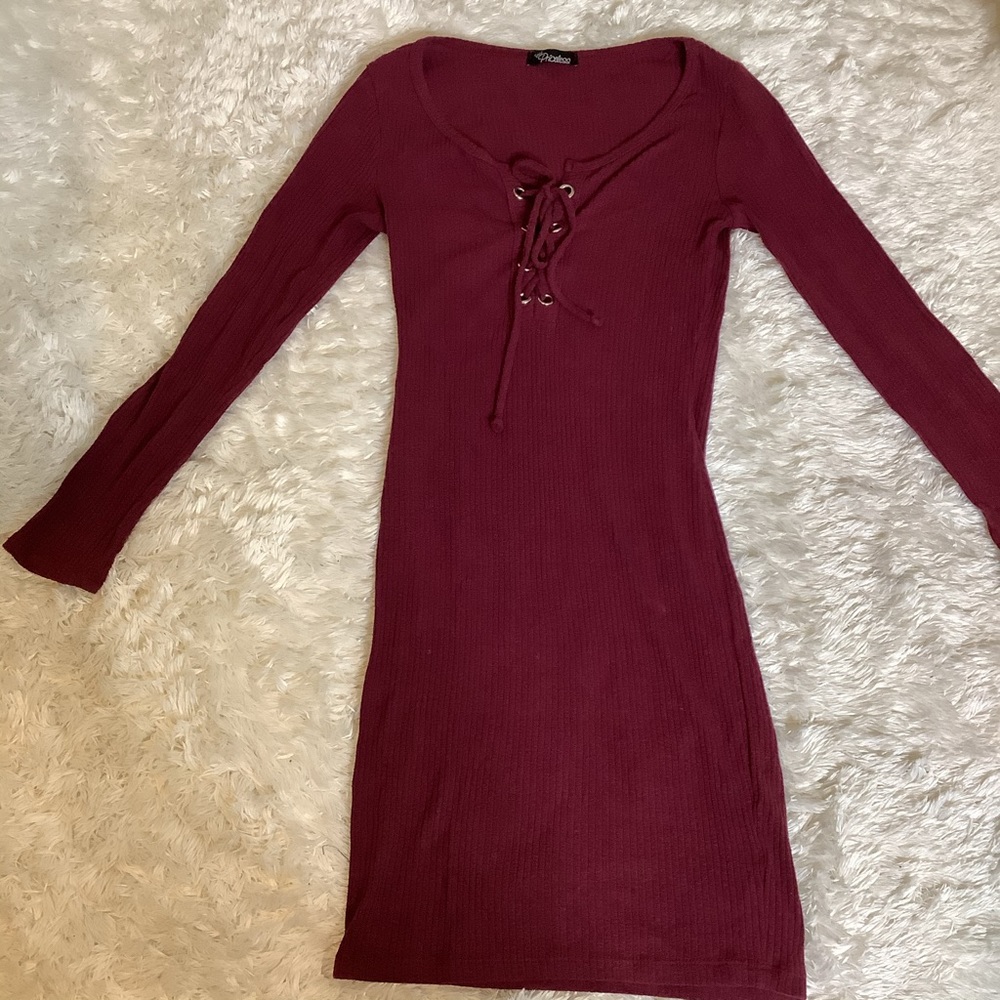 Burgundy casual dress